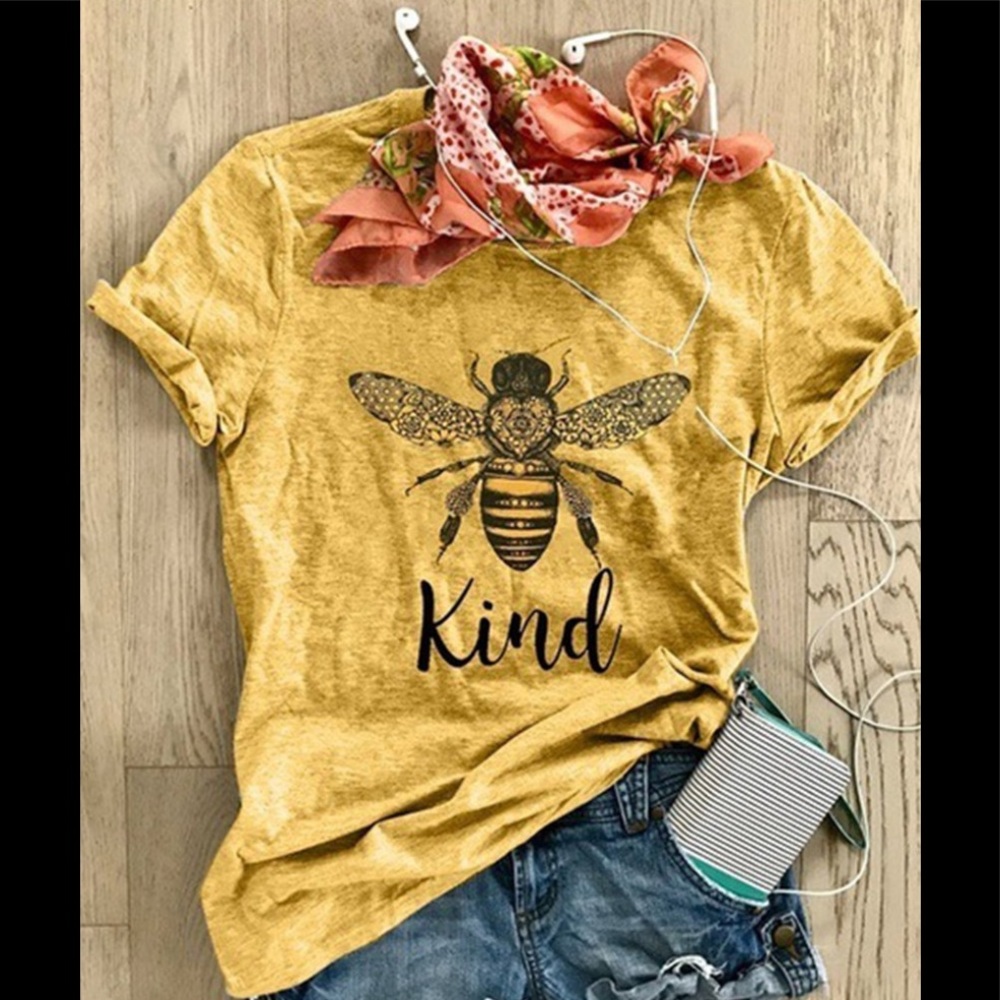 Cotton shift tee ~BEE KIND~Adorbs!